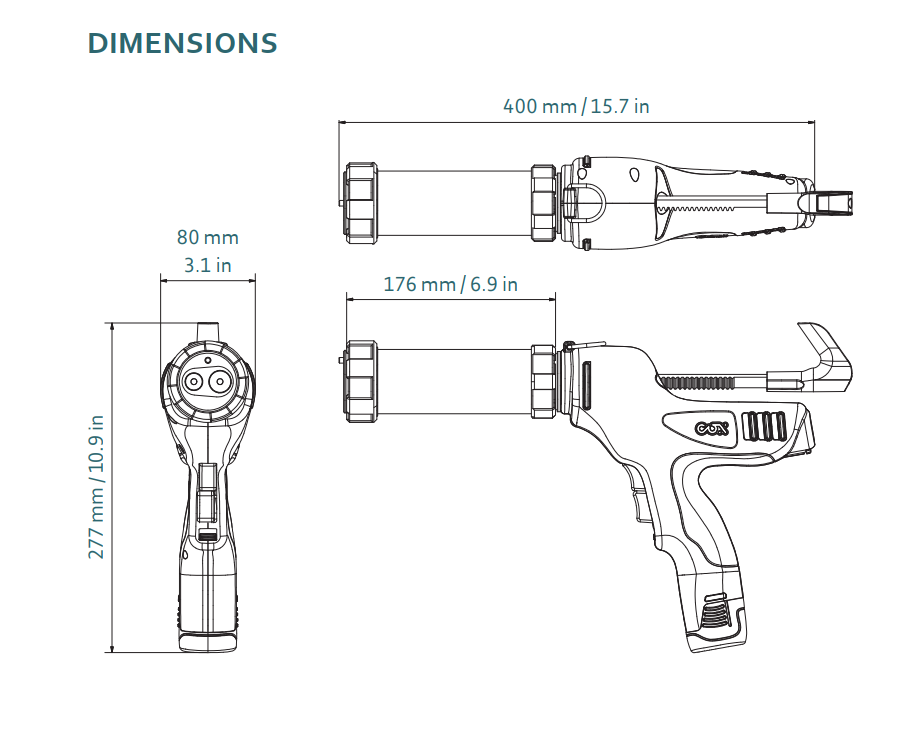 EASIPOWER™ PLUS CBE 50ml. dimensions